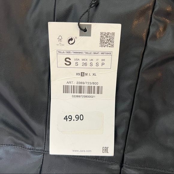 ZARA FAUX LEATHER CUT OUT DRESS | 2289/723 | - Picture 4 of 6